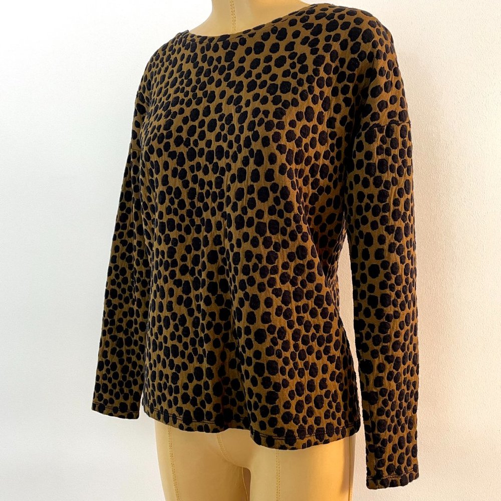 Loft Black Brown Animal Print Sweater